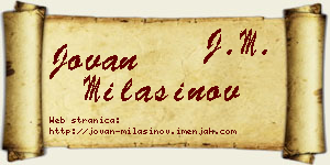 Jovan Milašinov vizit kartica